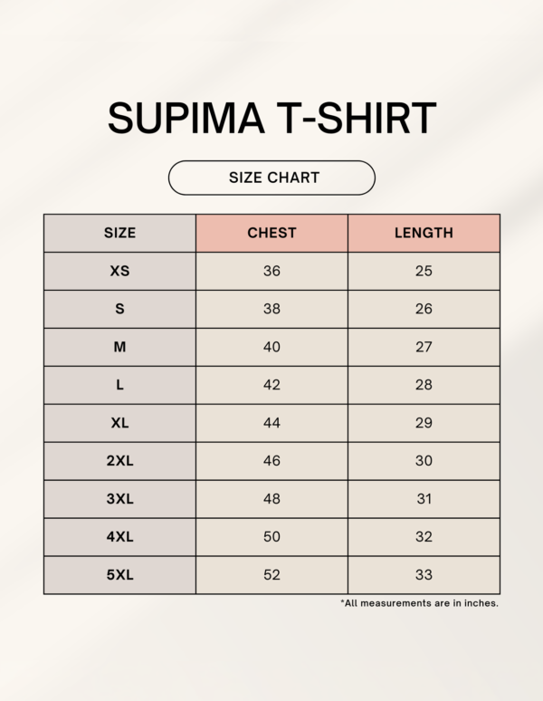 SUPIMA Size Chart Harukaze 路 Supima Cotton T-Shirt (Unisex)